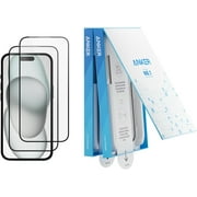 Anker Screen Protector, Bubble-and-Dust-Free iPhone HD Tempered Glass, Durable and Drop-Proof with 9H Hardness, Easy Installation Exclusively for iPhone 16 6.1-Inch (2-Pack)